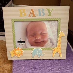 Malden Baby Photo Frame - Cream with Multicolor Accents